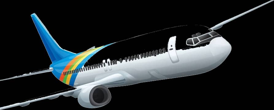 Passenger aircraft in flight